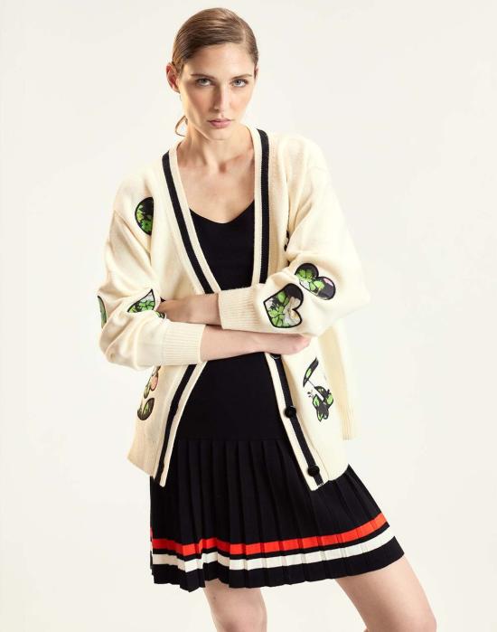  신시아 로리 가디건 신시아 로울리 패치워크  클라우드 화이트 - CYNTHIA ROWLEY
