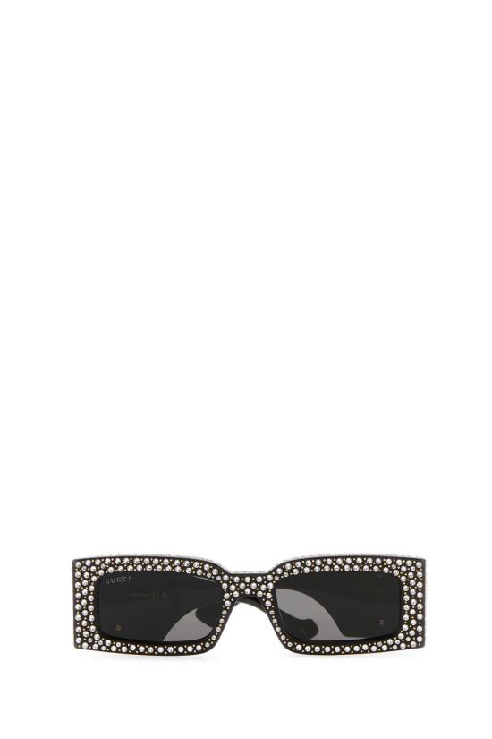  구찌 선글라스 장식 아세테이트 선글라스 블랙/그레이 - GUCCI