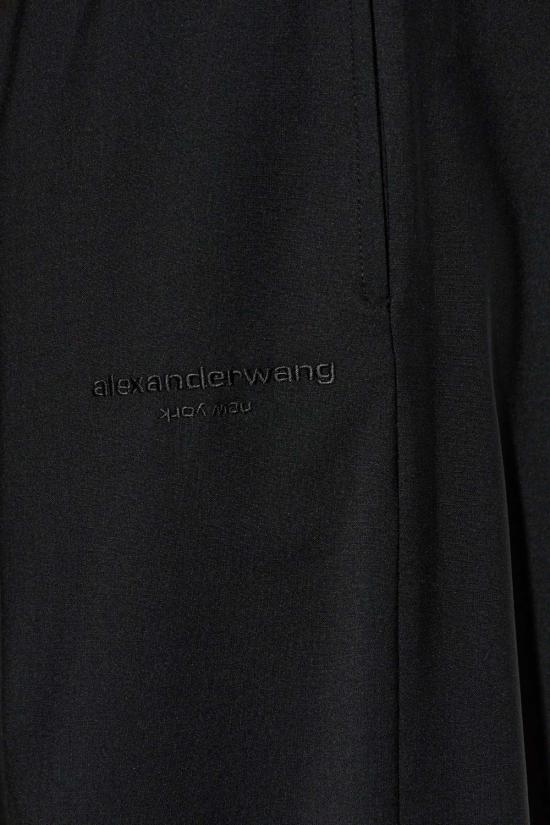  알렉산더 왕 스트레이트 팬츠 미드라이즈 트랙팬츠 (엘라스틱 허리밴드, 블랙) - ALEXANDER WANG