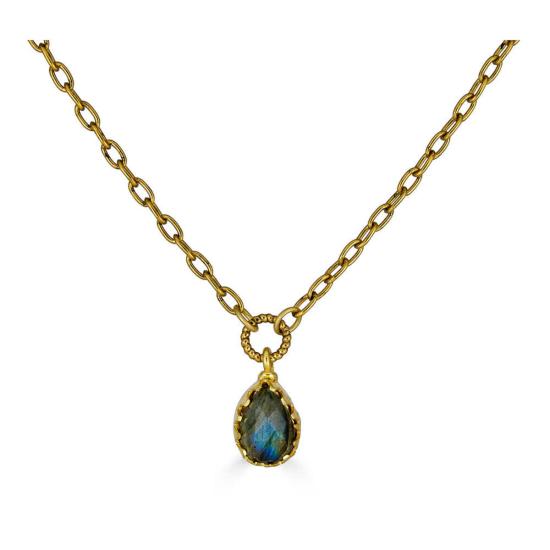 로니 폴 주얼리 목걸이/팬던트 라브라도라이트 프롱 펜던트 목걸이 골드 - LONI PAUL JEWELRY