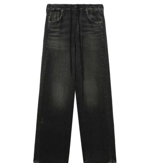  랙앤본 스트레이트 팬츠 Rag & Bone Miramar 테리 드로코드 와이드 팬츠 워시드 블랙