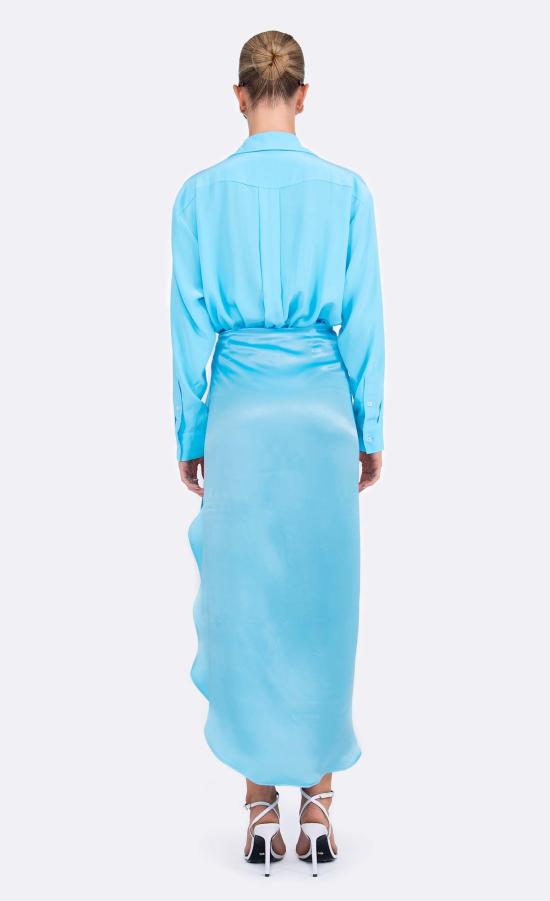  논살란트 레이블 스커트 논샬런트 라벨 시드니 실크  아쿠아 - NONCHALANT LABEL
