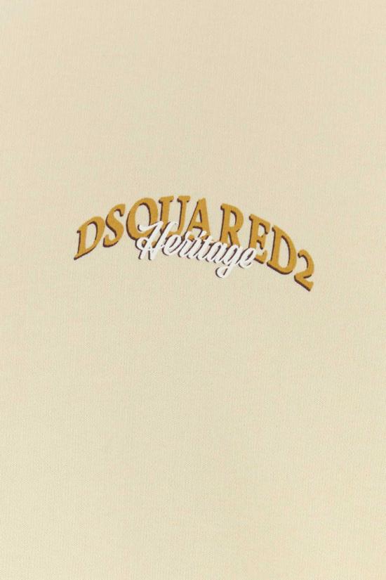  디스퀘어드2 긴팔 티셔츠 Dsquared2 코튼 스웨트셔츠 라이트 베이지 - DSQUARED2