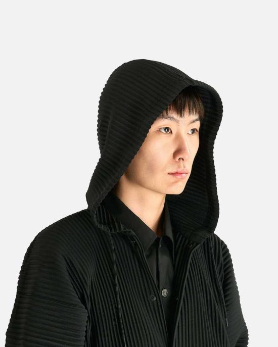  이세이 미야케 자켓 Homme Plisse Issey Miyake Mc 2월 블루종 재킷 블랙 - ISSEY MIYAKE