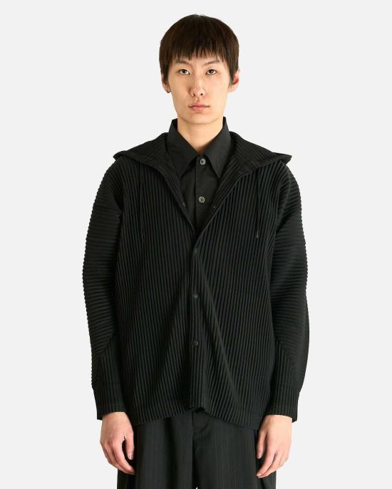  이세이 미야케 자켓 Homme Plisse Issey Miyake Mc 2월 블루종 재킷 블랙