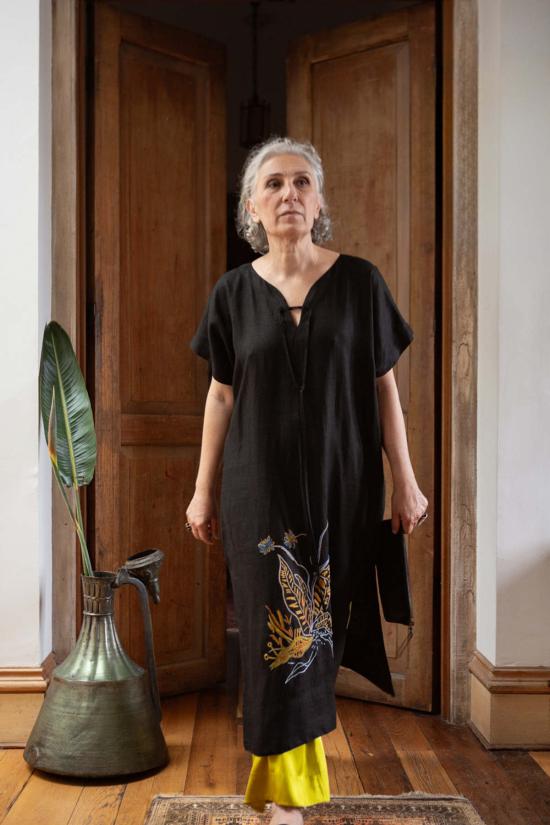  에리카 타노브 롱 원피스 Erica Tanov Girard 자수 리넨 카프탄 인 블룸