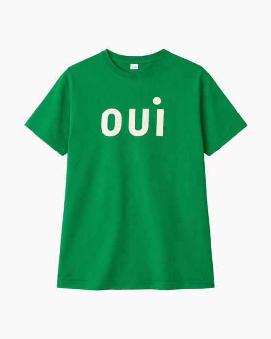  클레어 브이 반팔 티셔츠 클레어 V. 오리지널 티셔츠 그린 애플 크림 프린트 Oui