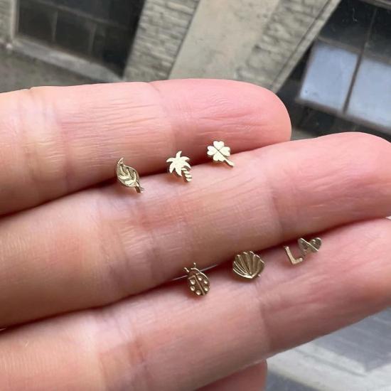  제니 권 디자인스 이어링 제니 권 디자인 골드 쁘띠 스터드 14K 옐로우/14K 로즈/14K 화이트 - JENNIE KWON DESIGNS