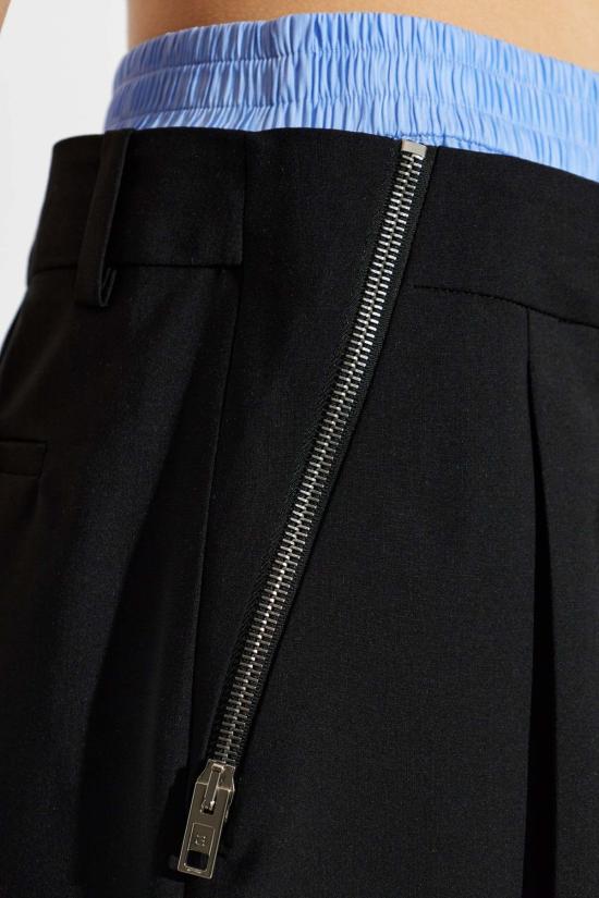  알렉산더 왕 숏 스커트 플리츠 스커트 (지퍼 디테일 포함) 블랙/옥스퍼드 블루 - ALEXANDER WANG