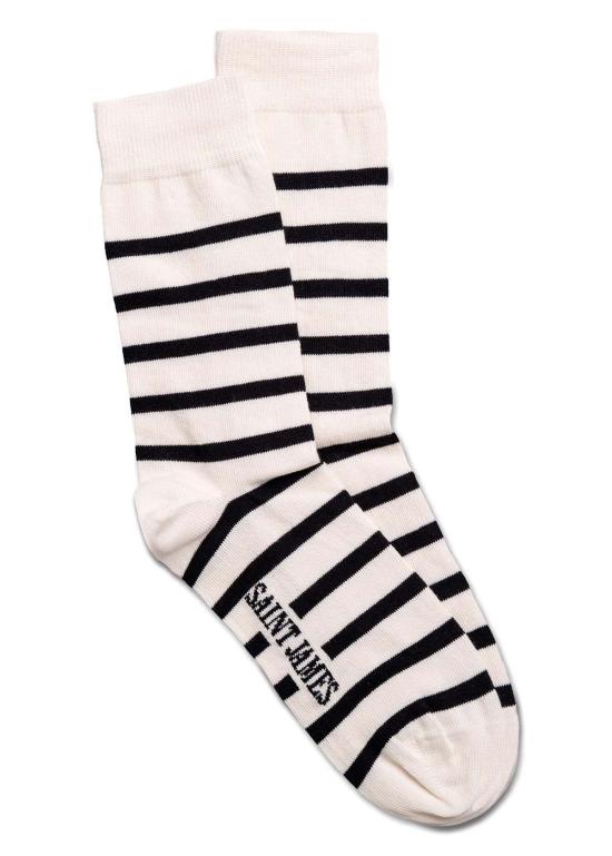  세인트제임스 양말 Saint James Usa Pieds Raye 스트라이프  Ecru/Navy - SAINT JAMES