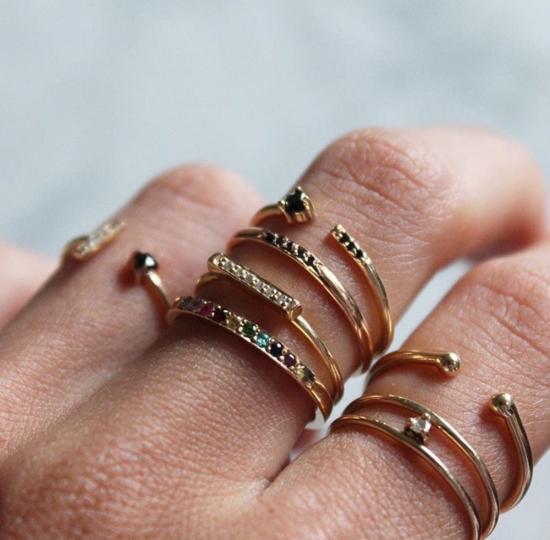  Lumo Jewelry 반지 루모 주얼리 레인보우 링 14K 옐로우 골드 - OTHER BRANDS