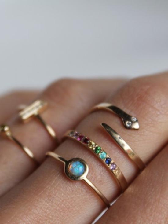  Lumo Jewelry 반지 루모 주얼리 레인보우 링 14K 옐로우 골드 - OTHER BRANDS