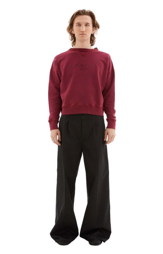  마르지엘라 긴팔 티셔츠 메종  MM 크루넥 스웨트셔츠 버건디 - MAISON MARGIELA