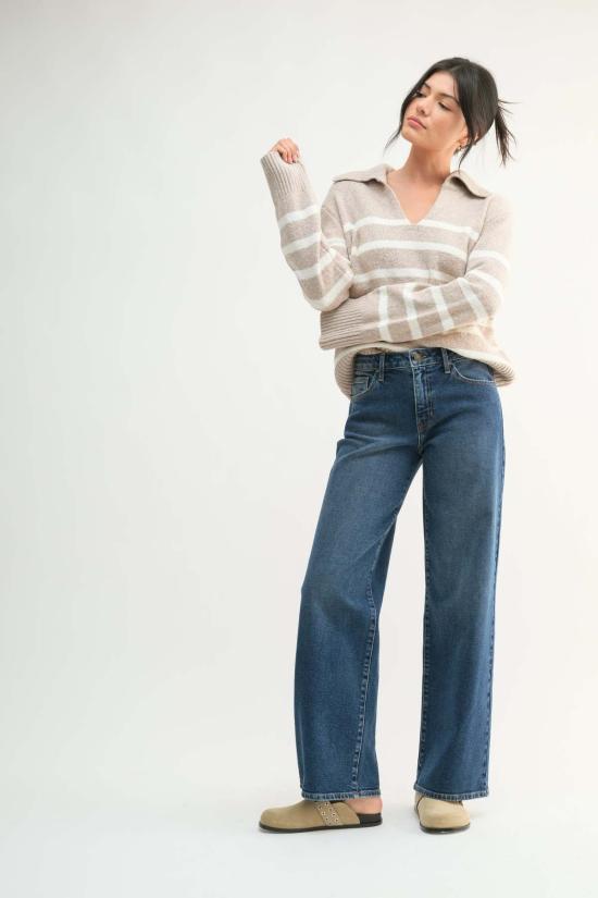  저스트 블랙 데님 데님 팬츠 BP457J CREAM - JUST BLACK DENIM