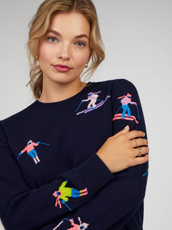  Cocoa Cashmere 스웨터 코코아 캐시미어 스키 슬로프  네이비