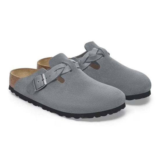 버켄스탁 뮬/슬리퍼 버켄슈톡 보스턴 브레이디드 스웨이드 오일드 클로그 - BIRKENSTOCK