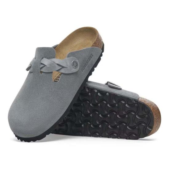  버켄스탁 뮬/슬리퍼 버켄슈톡 보스턴 브레이디드 스웨이드 오일드 클로그 - BIRKENSTOCK
