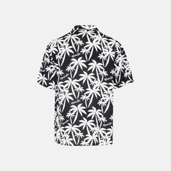  마우나케아 셔츠 MKU142 PM1 BLACK WHITE PALM TREES - MAUNA KEA