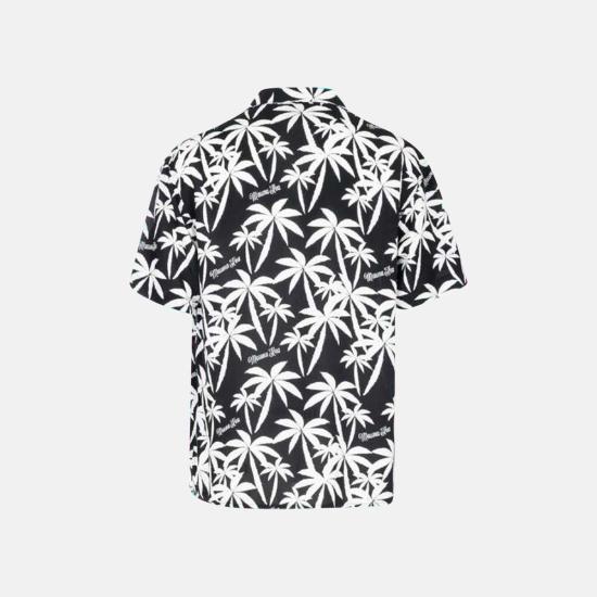  마우나케아 셔츠 MKU142 PM1 BLACK WHITE PALM TREES