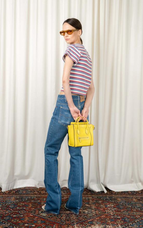  LII 반팔 티셔츠 Lii 크롭 스트라이프 티셔츠 - OTHER BRANDS