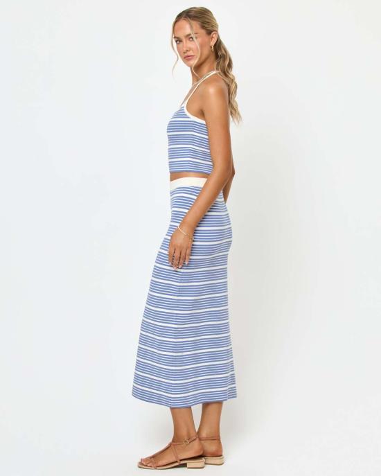  엘스페이스 롱 스커트 APBM0093 OUTER BANKS STRIPE - L SPACE