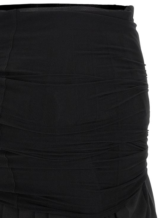  MM6 메종마르지엘라 미디 스커트 Mm6 메종 마르지엘라 더블 레이어  블랙 - MM6 MAISON MARGIELA