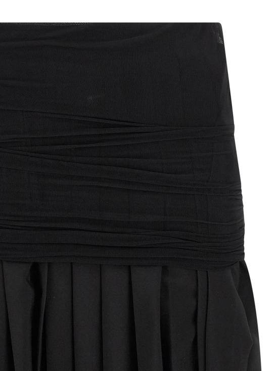  MM6 메종마르지엘라 미디 스커트 Mm6 메종 마르지엘라 더블 레이어  블랙 - MM6 MAISON MARGIELA