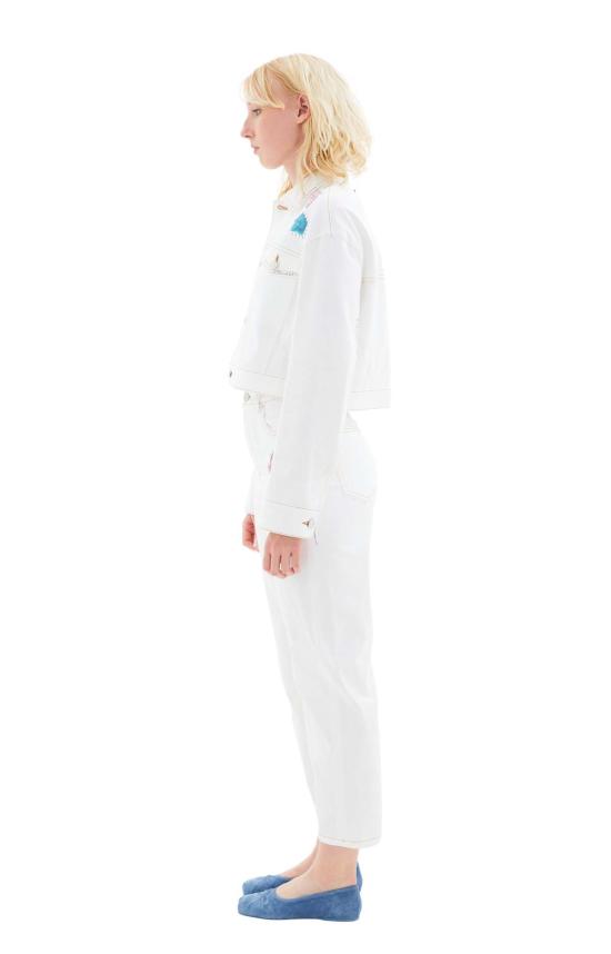 마르니 데님 팬츠 Marni  플라워 패치 릴리 화이트 - MARNI