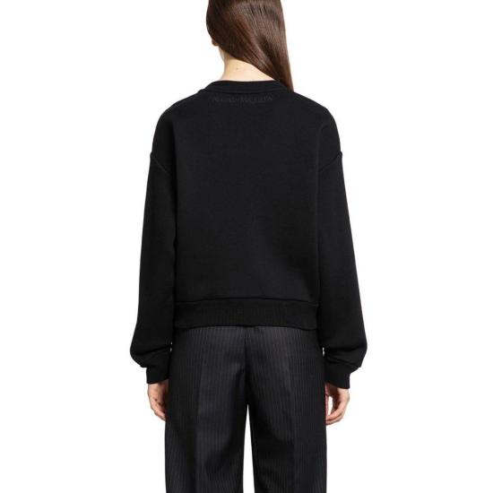  알렉산더 맥퀸 스웨터 코튼 스웨트셔츠 블랙 - ALEXANDER MCQUEEN