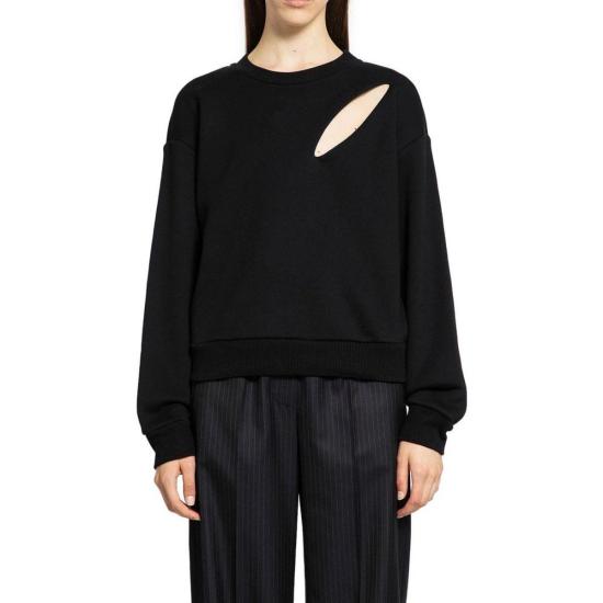  알렉산더 맥퀸 스웨터 코튼 스웨트셔츠 블랙 - ALEXANDER MCQUEEN