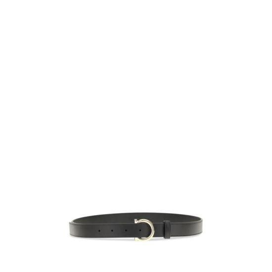 살바토레 페라가모 벨트 페라가모 간치니 송아지 가죽 레귤러  블랙 - SALVATORE FERRAGAMO