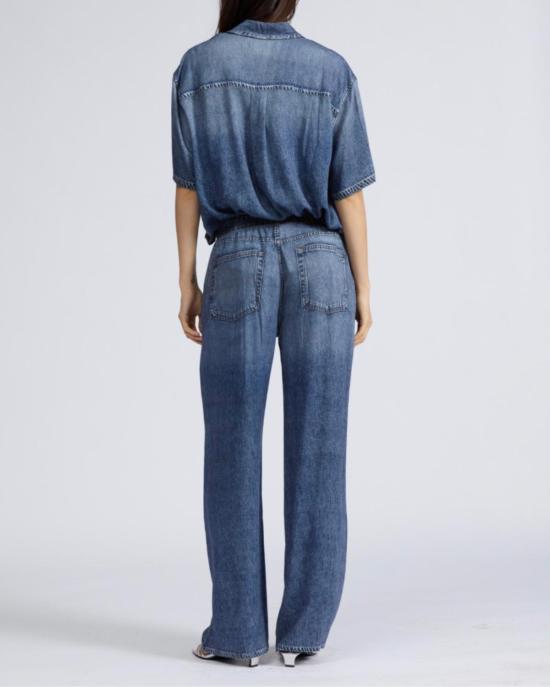  랙앤본 데님 팬츠 Rag & Bone Miramar Slink Wide Leg Pull On Pants Lagoon - RAG & BONE