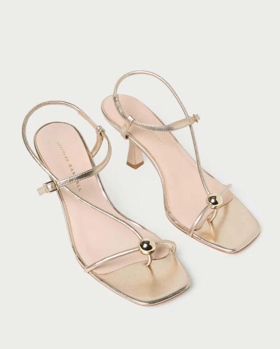  로플러랜달 샌들 로플러 랜달 트리아나 가죽 미드힐  샴페인 색상 - LOEFFLER RANDALL