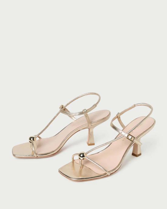  로플러랜달 샌들 로플러 랜달 트리아나 가죽 미드힐  샴페인 색상 - LOEFFLER RANDALL