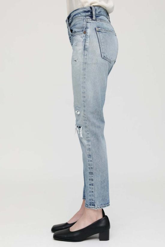  마우지 데님 팬츠 무시 체스 파크 테이퍼드 진 라이트 블루 - MOUSSY