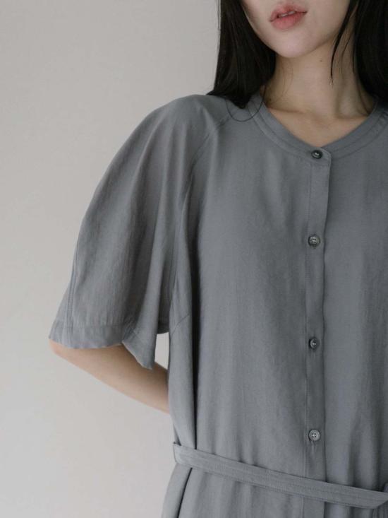  더 엔케이씨 스토어 미디 원피스 Nkc 스토어 리앤 드레스 그레이 - The NKC Store