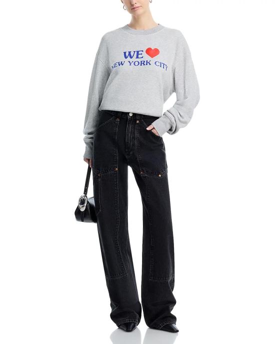 랙앤본 스웨터 Rag & Bone We Heart NYC 스웨트셔츠 헤더 그레이 - RAG & BONE