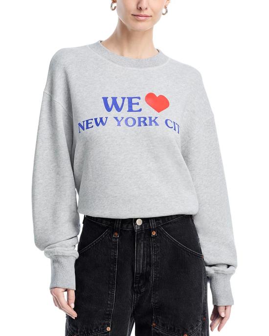  랙앤본 스웨터 Rag & Bone We Heart NYC 스웨트셔츠 헤더 그레이 - RAG & BONE