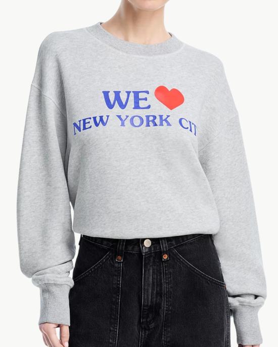  랙앤본 스웨터 Rag & Bone We Heart NYC 스웨트셔츠 헤더 그레이 - RAG & BONE