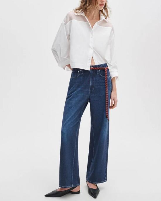  랙앤본 데님 팬츠 미라마 앵클 와이드 풀온 팬츠 놀리타 - RAG & BONE
