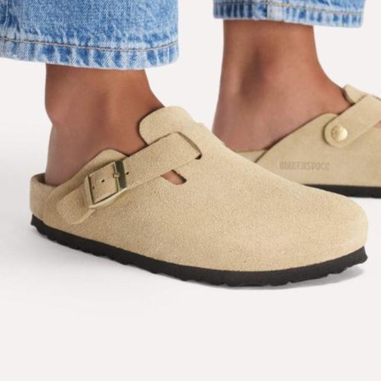  버켄스탁 뮬/슬리퍼 보스턴 스웨이드 가죽 클로그 토프 - BIRKENSTOCK
