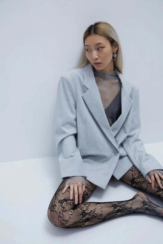  리메인 비르게 크리스텐센 언더웨어 리메인 아이리스 스타킹 블랙/헤더 그레이