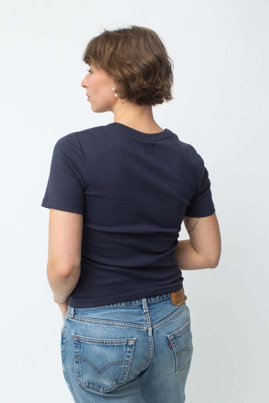  바이 시네 반팔 티셔츠 Signe June Fitted Tee Navy Butter - BY SIGNE