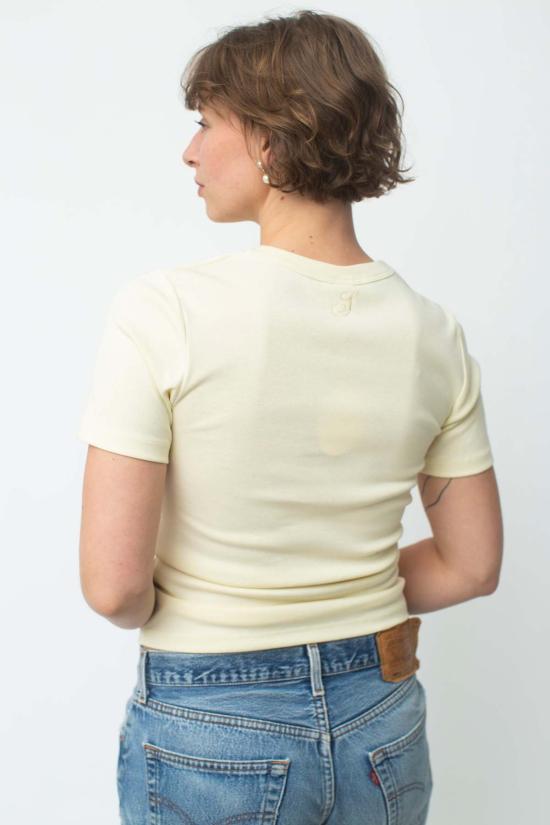  바이 시네 반팔 티셔츠 Signe June Fitted Tee Navy Butter - BY SIGNE