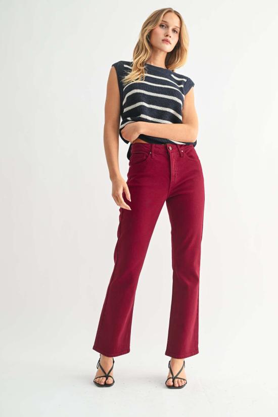  저스트 블랙 데님 스트레이트 팬츠 BP459J RED - JUST BLACK DENIM