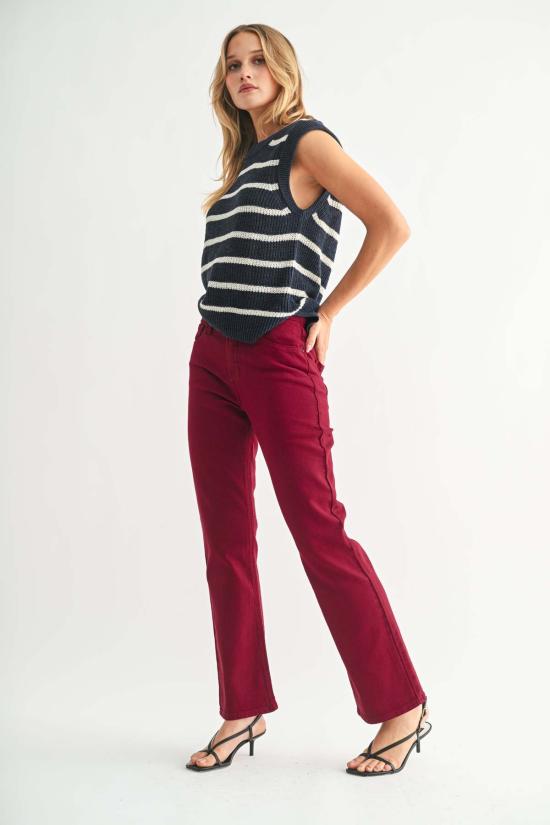  저스트 블랙 데님 스트레이트 팬츠 BP459J RED - JUST BLACK DENIM