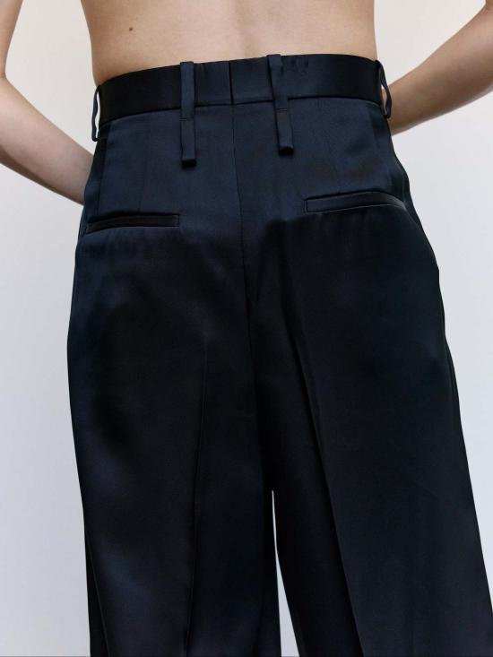 질샌더 스트레이트 팬츠 질 샌더 블랙 플루이드 비스코스 팬츠 - JIL SANDER