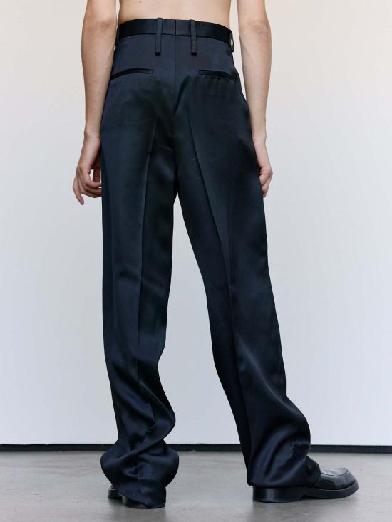  질샌더 스트레이트 팬츠 질 샌더 블랙 플루이드 비스코스 팬츠 - JIL SANDER