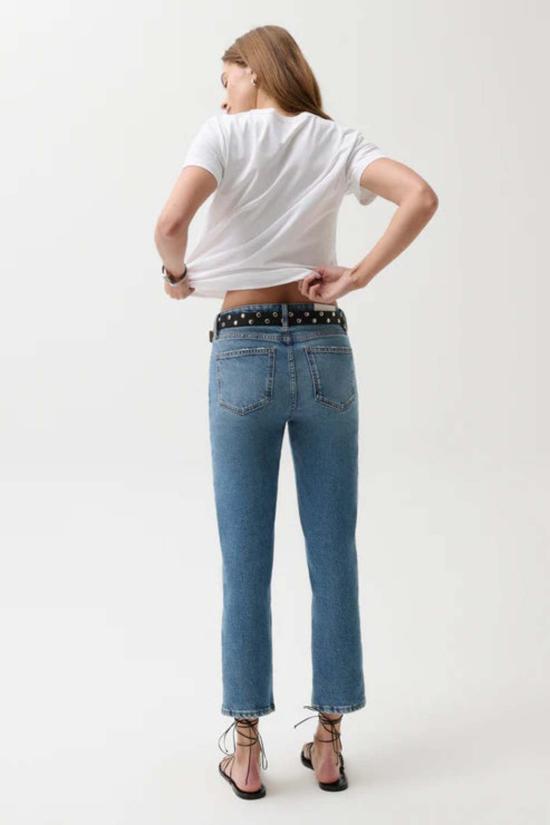  피스톨라 데님 팬츠 알렉스 크롭 스트레이트 레그 진 - PISTOLA
