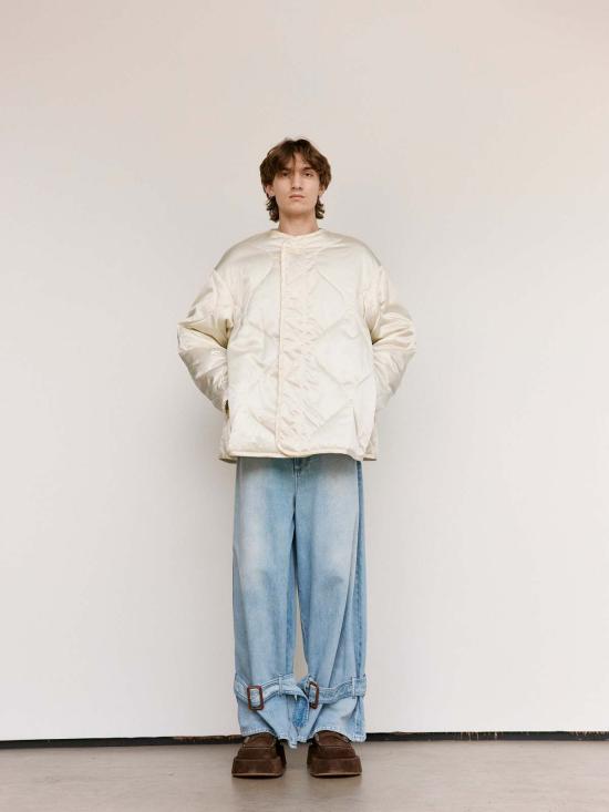  JW앤더슨 자켓 JW 앤더슨 아이보리 나일론 오버사이즈 퀼팅 재킷 - JW ANDERSON